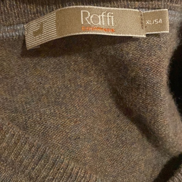 Raffi Garett - Pure Cashmere Basic V-Neck sweater Heathered  Brown - Picture 3 of 6